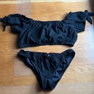 J.Crew black over the shoulder swim suit in excellent condition
